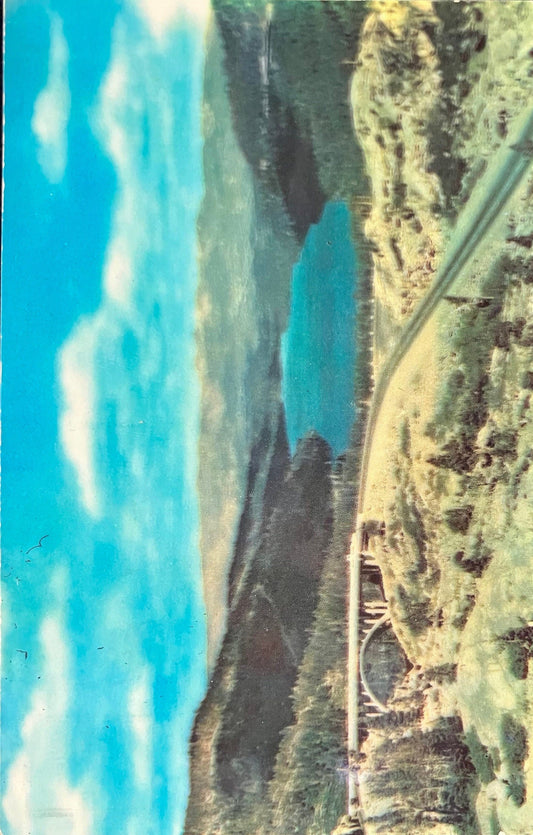 Donner Summit Bridge and Donner Lake - California - Color by Nevada Photo Service - Vintage Postcard