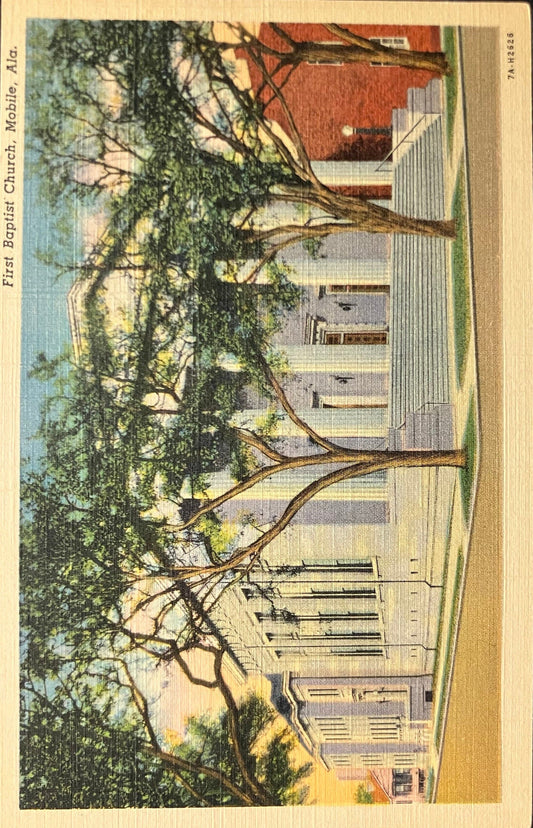 First Baptist Church, Mobile, Alabama - Vintage Postcard