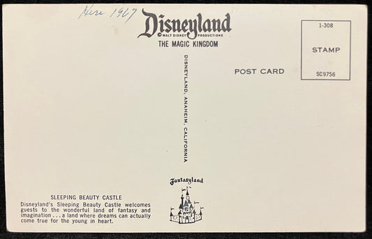Sleeping Beauty Castle - Disneyland - Anaheim, California - Vintage Postcard