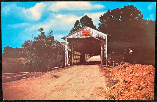 Kellogsville Covered Bridge - Ashtabula County, Ohio - Photo by George Izant - Vintage Postcard