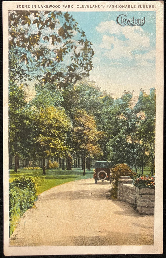 Scene in Lakewood Park, Cleveland’s Fashionable Suburb - Ohio - Vintage Park Postcard