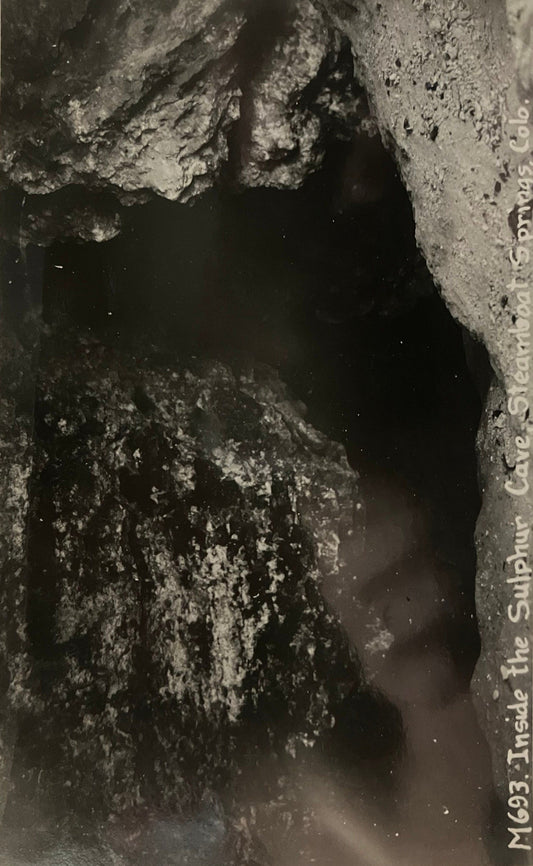 RPPC - Inside the Sulphur Cave, Steamboat Springs, Colorado - Real Photo Post Card 1930 - 1940