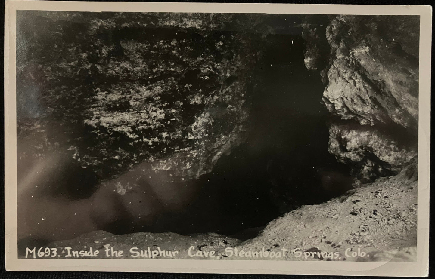 RPPC - Inside the Sulphur Cave, Steamboat Springs, Colorado - Real Photo Post Card 1930 - 1940