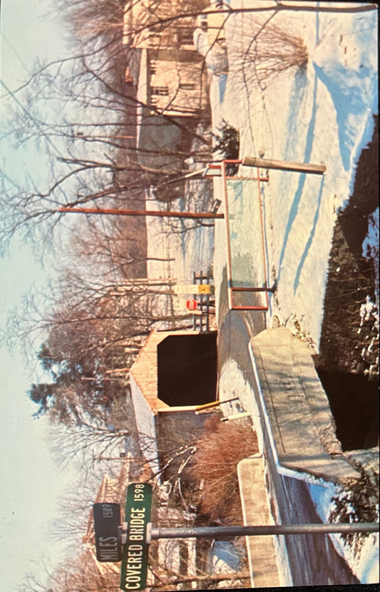 Froff Mill Bridge - Ohio - Photo by Ruth Miller - Vintage wooden Bridge Postcard