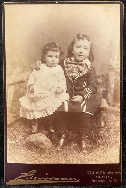 PR? - Cabinet Card of 1880s Victorian Brother and Sister - Ericsson Photography on Fifth Avenue, Bro