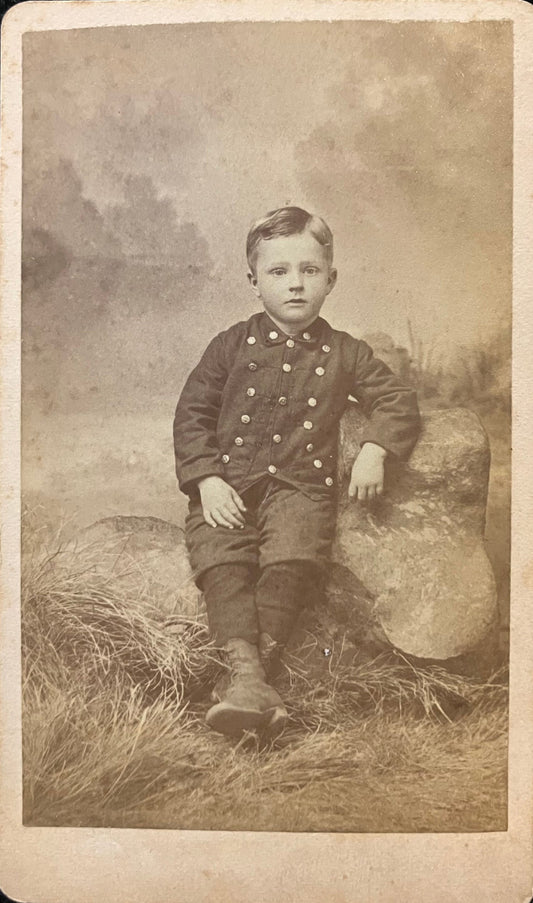 Little Victorian Boy - CDV 1870s - Vintage 1870s Photograph -  Classic Everyday Clothing - Beautiful Child in Photograph - J A Ball
