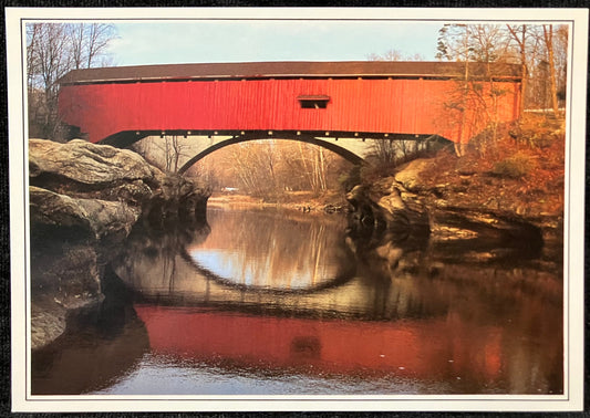 Indiana Photo by Darryl Jones - The Narrows Covered Bridge Spanning Sugar Creek, Turkey Run State Park. - Printed in Japan