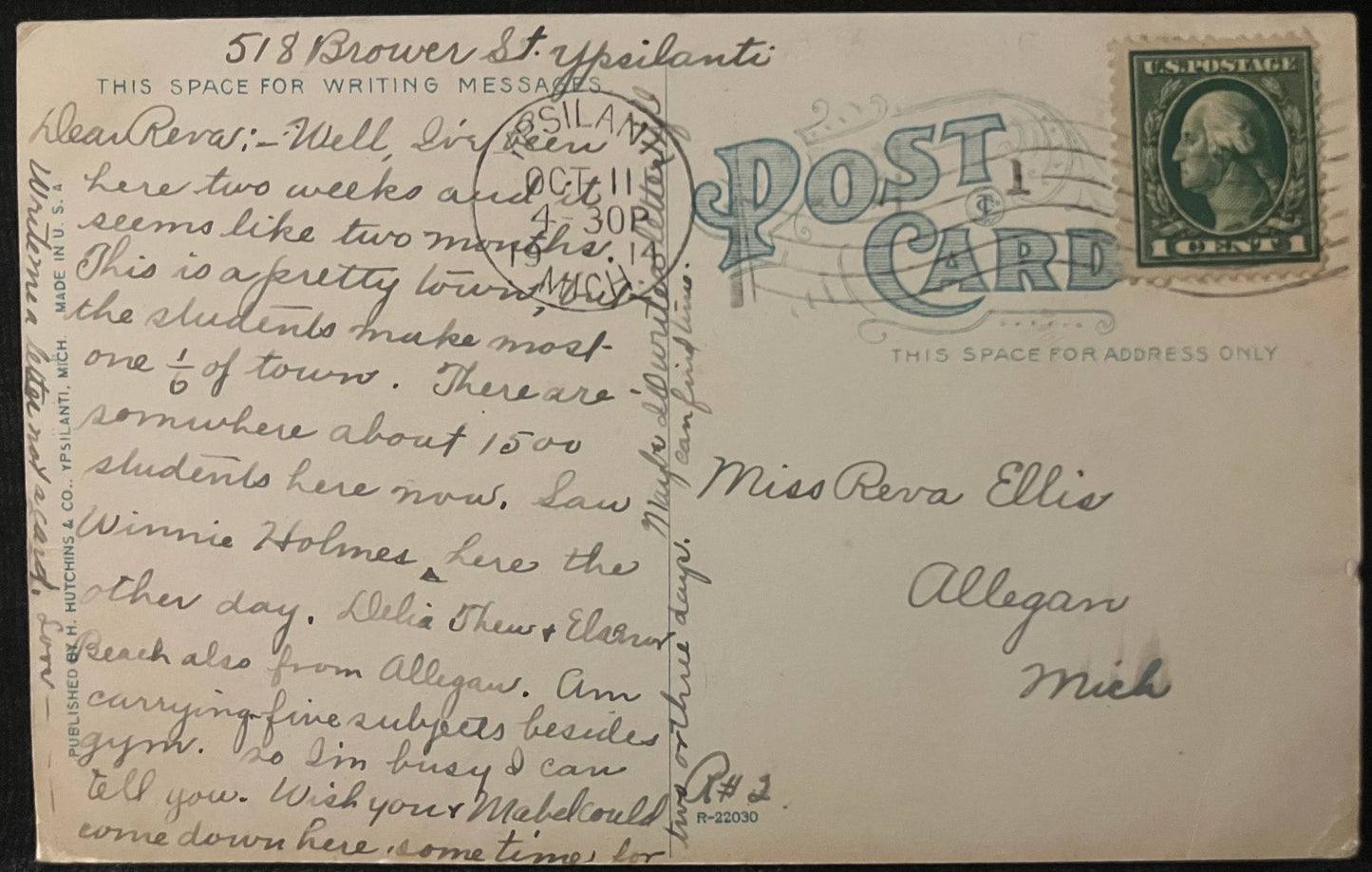 Scene in Prospect Park, Ypsilanti, Michigan - Vintage Postcard