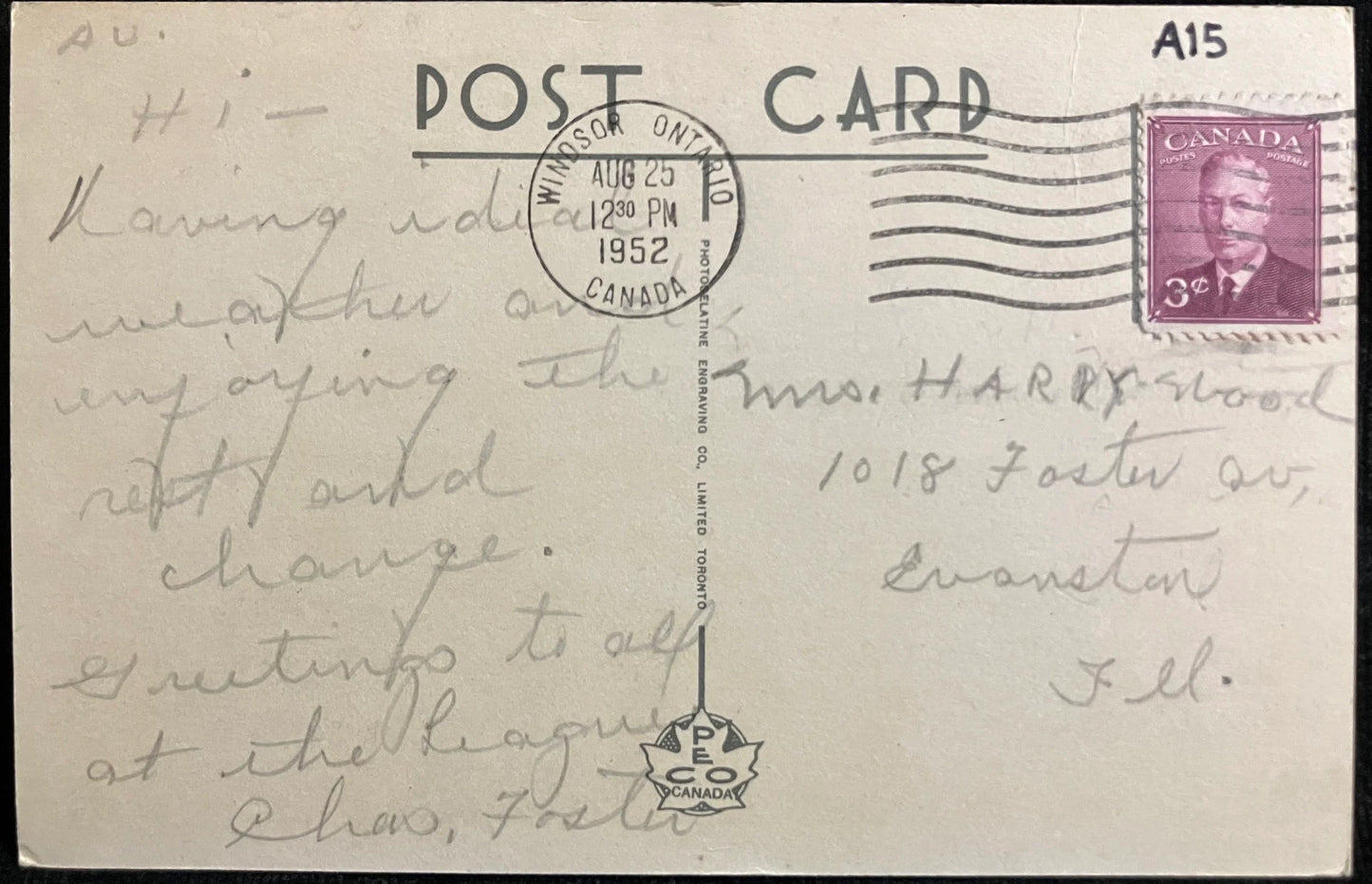 Ambassador Bridge, Windsor, Canada - Vintage Postcard