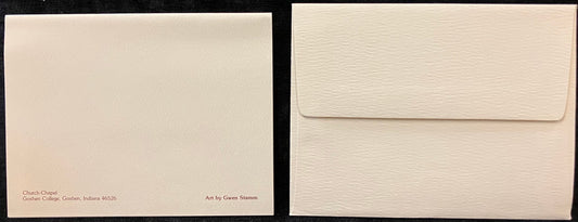 Set of Cards featuring Kulp Residence Hall, Church-Chapel, and Union Building, Goshen College, Goshen, Indiana - Art by Gwen Stamm - Vintage Cards With Envelopes