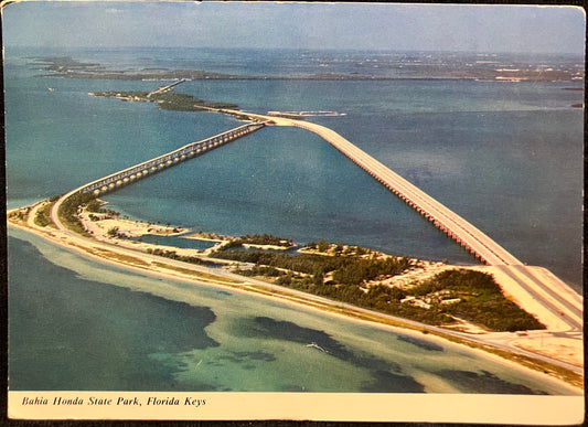 Bahia Honda State Park, Florida Keys - Vintage Postcard - with Twelve Cent Freedom of Conscience An American Right Flame of Liberty stamp