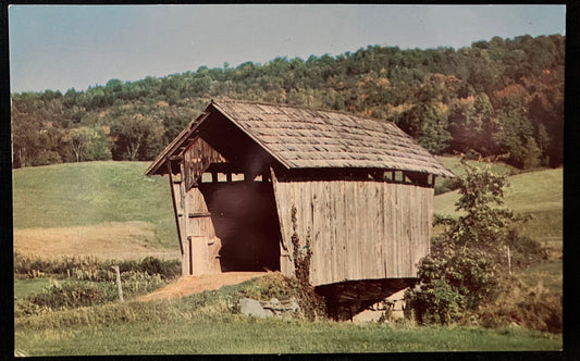 Covered Bridge near St. Johnsburry, Vermont - Photo by Dick Smith - Vintage Postcard,