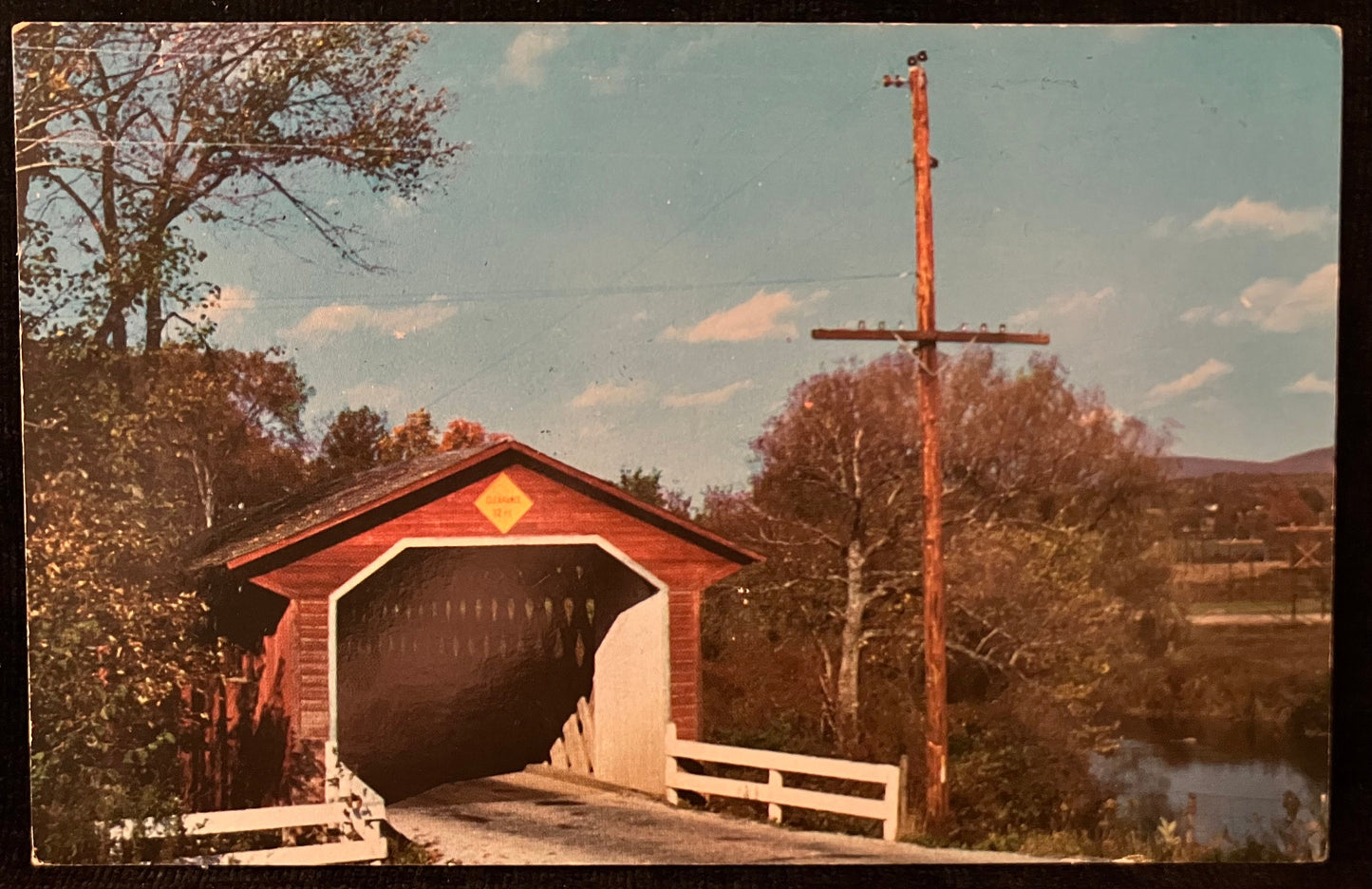 Silk Road Bridge in North Bennington, Vermont - Vintage Postcard,