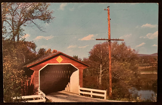 Silk Road Bridge in North Bennington, Vermont - Vintage Postcard,