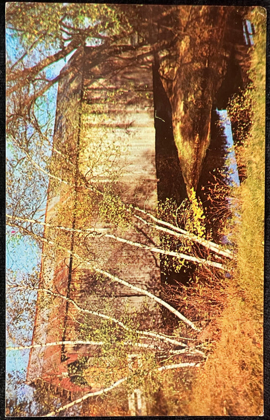 Old Covered Bridge near East Swanzey, New Hampshire - Photo by Carleton Allen - Vintage Covered Bridge Postcard