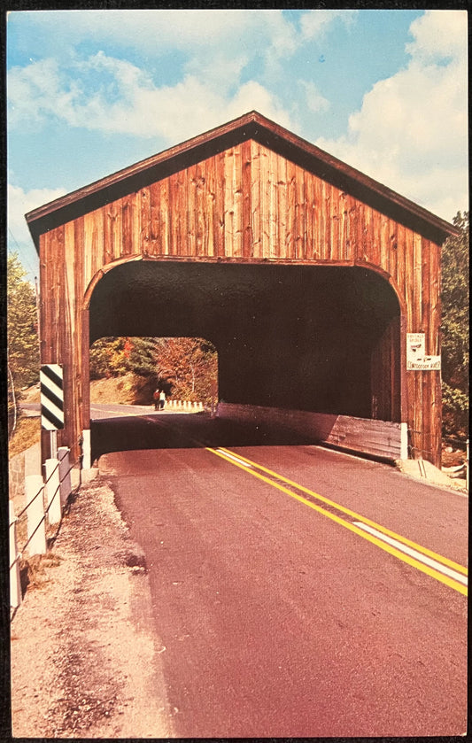 County Bridge - Hancock-Greenfield, New Hampshire - Vintage Covered Bridge Postcard