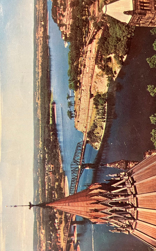 View from the Peace Tower Balcony - Ottawa, Canada - 1950s International Postcard