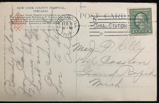 New Cook County Hospital, Chicago, Illinois - Vintage Postcard