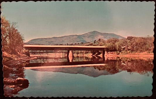 Cornish-Windsor Covered Bridge Cornish, N. H. Windosr, V.T. - Photo by Don Sieburg - Vintage covered bridge Postcard,