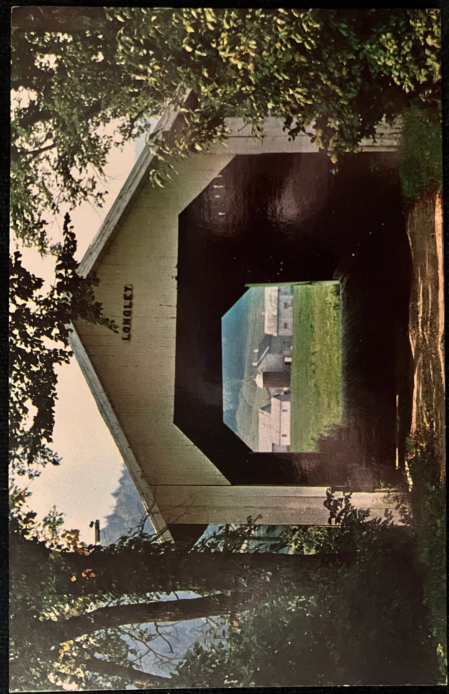 Longley Bridge, Montgomery, Vermont - Frank L. Forward - Vintage covered bridge Postcard,