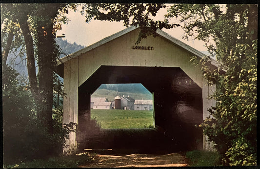 Longley Bridge, Montgomery, Vermont - Frank L. Forward - Vintage covered bridge Postcard,