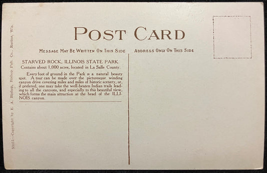The Illinois Canyon, Starved Rock, Illinois State Park - Vintage Park Postcard