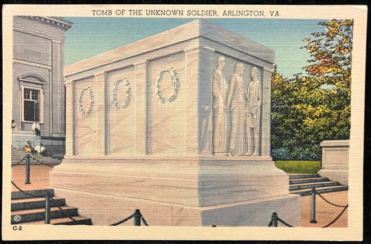 Tomb of the Unknown Soldier, Arlington, Virginia - Vintage Veteran Memorial Postcard