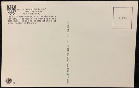 The Cathedral Church of St. John the Divine in New York, New York - Vintage Church Postcard