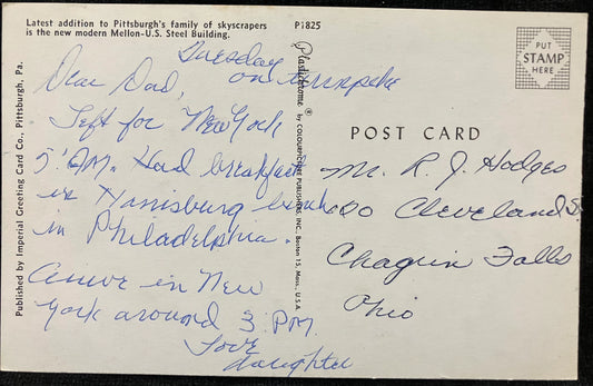 Mellon U. S. Steel Building, Pittsburgh, Pennsylvania - Vintage Postcard