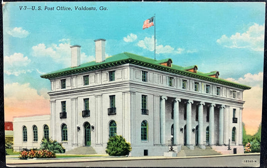 U. S. Post Office, Valdosta, Georgia - Vintage Post Office Postcard