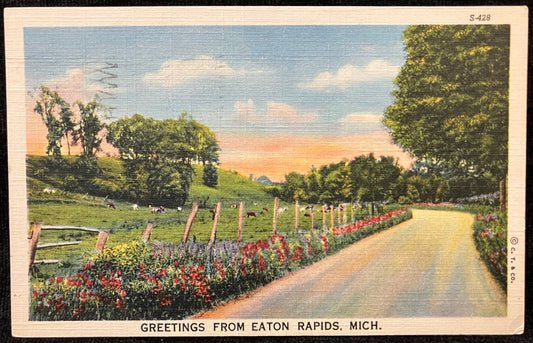Greetings from Eaton Rapids, Michigan - C. T. & Co. - Vintage Postcard