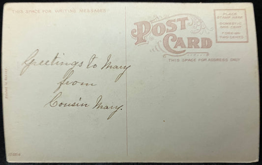 Christmas Greetings - Virgin Mary and Baby Jesus with Halo Under Chorus of Angels and Star of Bethlehem - Made in Saxony - Vintage Postcard