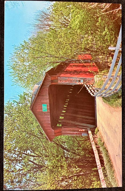 Dick Huffman Bridge in Putnam County, Indiana - Photo: Mitchell - Vintage Covered Bridge Postcard
