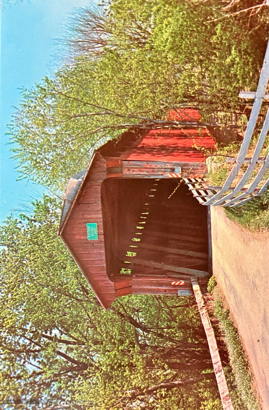 Dick Huffman Bridge in Putnam County, Indiana - Photo: Mitchell - Vintage Covered Bridge Postcard