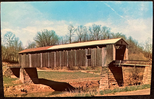 Hildreth Covered Bridge in Washing County, Ohio - Photo: Floyd Hivnor - Vintage Postcard