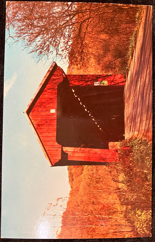 Busching Covered Brdige in Versailles, Indiana - Vintage Covered Bridge Postcard