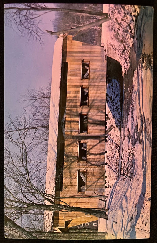 Jasper Road Covered Bridge in Greene County, Ohio - Photo: Eugene Belt - Vintage Postcard - 1877 Covered Bridge over Caesar's Creek