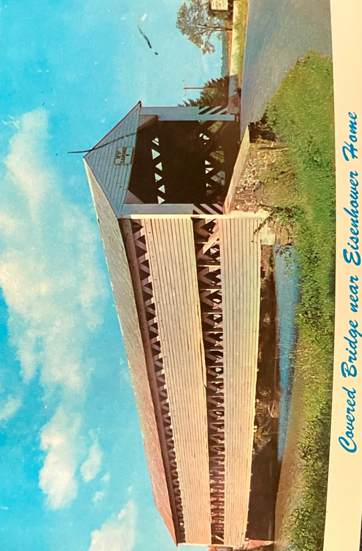 Covered Bridge near Eisenhower Home - Gettysburg, PA. - Vintage Postcard
