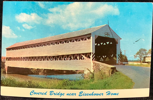 Covered Bridge near Eisenhower Home - Gettysburg, PA. - Vintage Postcard