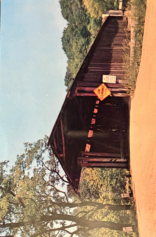 Covered Bridge at Harpersfield, Ohio - Covered Bridge - Vintage Postcard