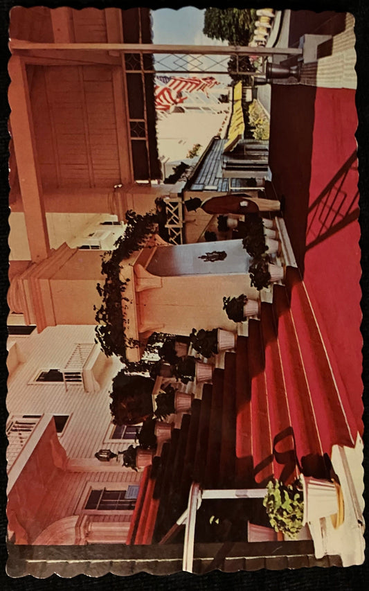 Entrance to the Grand Hotel on Mackinac Island, Michigan - Photo by Lucy Gridley - Vintage Hotel Postcard