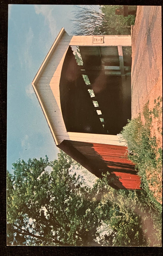 Coal Creek Bridge in Parke County, Indiana - Photo Mitchell - Vintage Covered Bridge Postcard