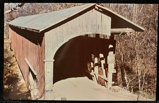 Nancy Jane Bridge in Monroe County, Indiana - Photo by George Gould - Vintage Covered Bridge Postcard