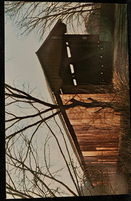 Busching Coverd Bridge in Ripley County, Indiana - Vintage Coverd Bridge Postcard