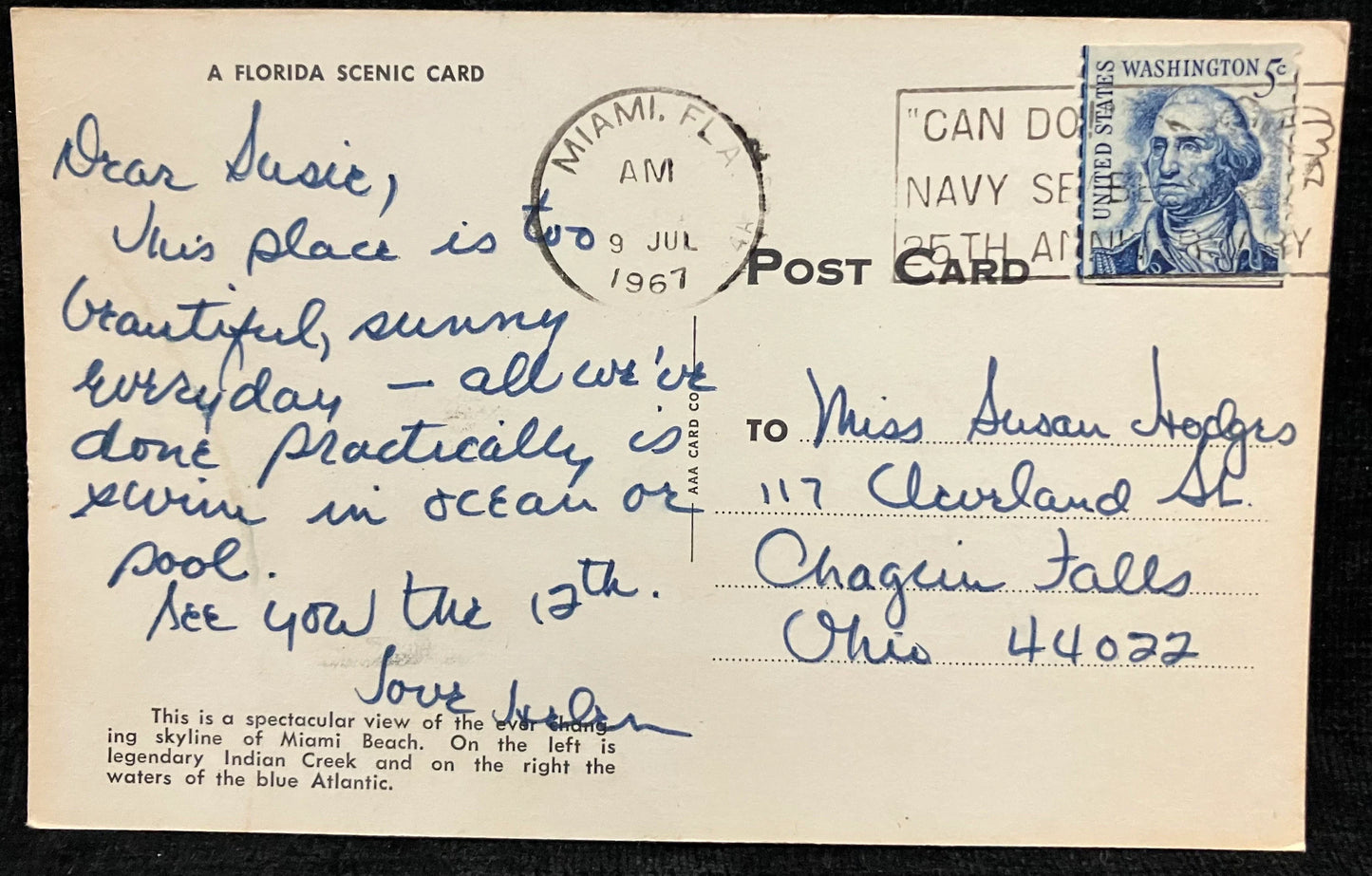 Fabulous Miami Beach - Florida - Vintage Urban Scenic Postcard