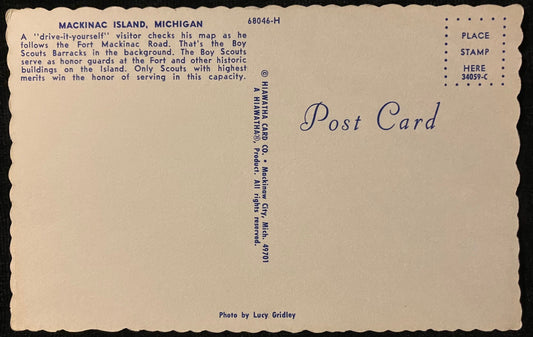 front: Mackinac Island, Michigan back: Mackinac Island, Michigan A “drive-it-yourself” visitor check