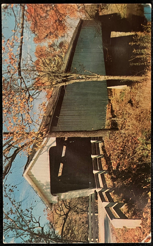 Darlington Bridge in Darlington, Indiana - Vintage Covered Bridge Postcard