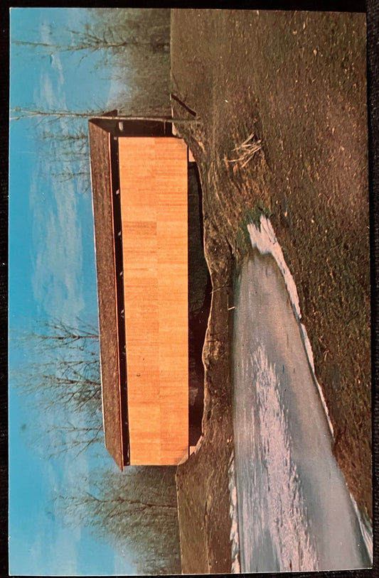 Clifty Bridge in Bartholomew County, Indiana - Photo byTerry Miller - Vintage Covered Bridge Postcard