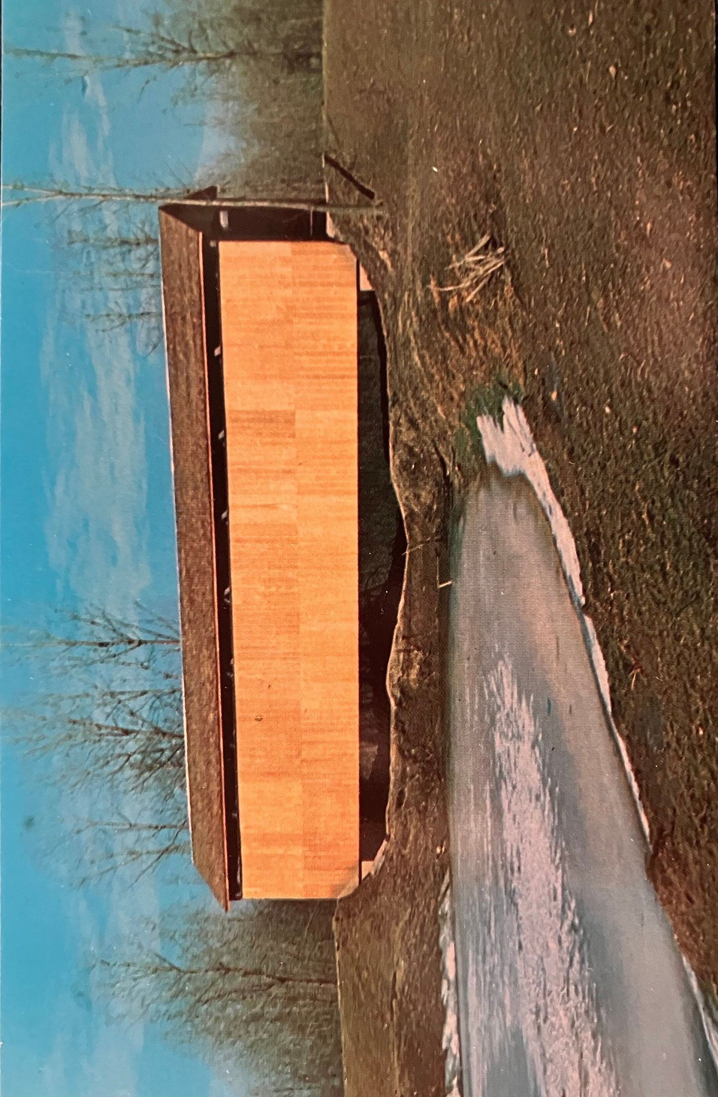 Clifty Bridge in Bartholomew County, Indiana - Photo byTerry Miller - Vintage Covered Bridge Postcard