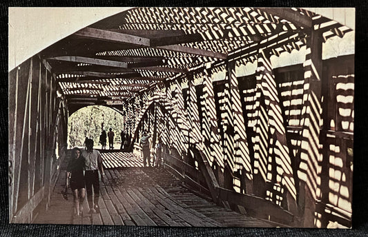 Narrows Bridge in Parke County, Indiana County, Indiana - Photo by Mitchell - Vintage Covered Bridge Postcard